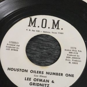 1976 Vintage Houston Oilers vinyl record lee ofman & gridnitz